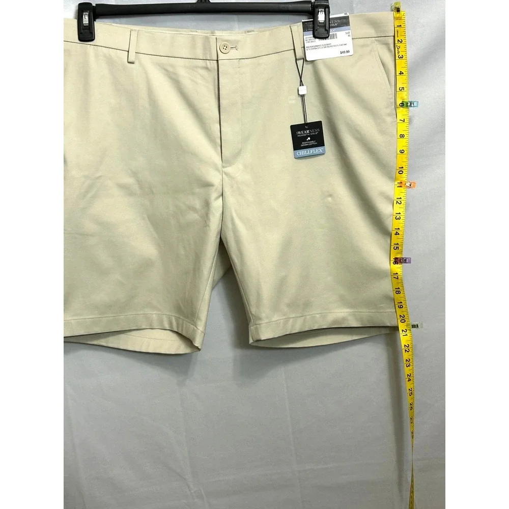 Awearness Kenneth‎ Cole Mens 46 Chillflex Performance Slim Fit Khaki Shorts Tan